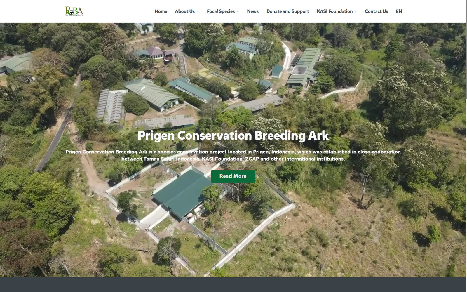Website PCBA Taman Safari Prigen tentang konservasi spesies